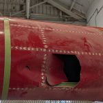 Hole in side of Canadian firefighting plane