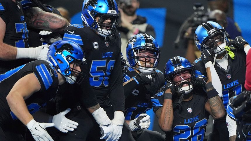 Lions players celebrate