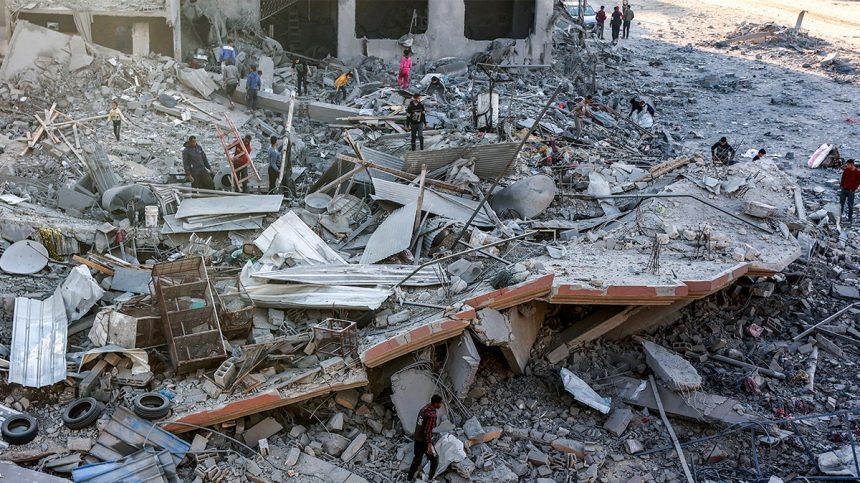 Rubble in Gaza