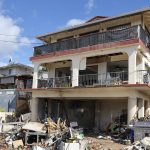 A view of the home where a New Year's Eve fireworks explosion killed and injured people in Honolulu.