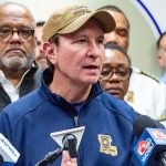 Jeff Landry talks to reporters