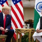 Indian Prime Minister Narendra Modi speaks to US President Donald Trump during a meeting at Hyderabad House in New Delhi, India, February 25, 2020. — Reuters