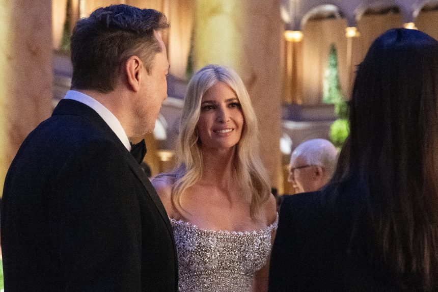 Ivanka Trump wore Oscar de la Renta to a candlelight dinner at the National Building Museum in Washington, D.C.