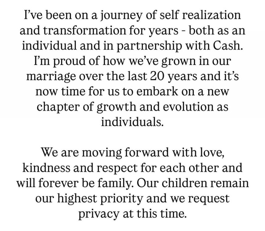 Jessica Alba shares a statement confirming her split from husband Cash Warren