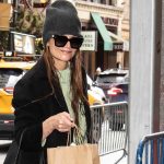 Katie Holmes Swapped Her Winter Neutrals for a Spring-Ready Mint Green Sweater and Jeans