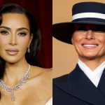 Kim Kardashian (left) shared a photo of Melania Trump on inauguration day