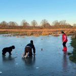 Kirsty Gallacher defended herself from criticism after sharing a photo of her family on a frozen lake