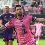 Lionel Messi celebrates after scoring a goal