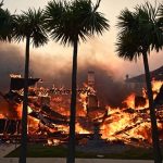 A home burns during the Palisades Fire in Pacific Palisades, California, on January 8, 2025.