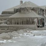 A representational image showing a restaurant covered in frozen spray on the bank of Lake Erie. — Reuters/File