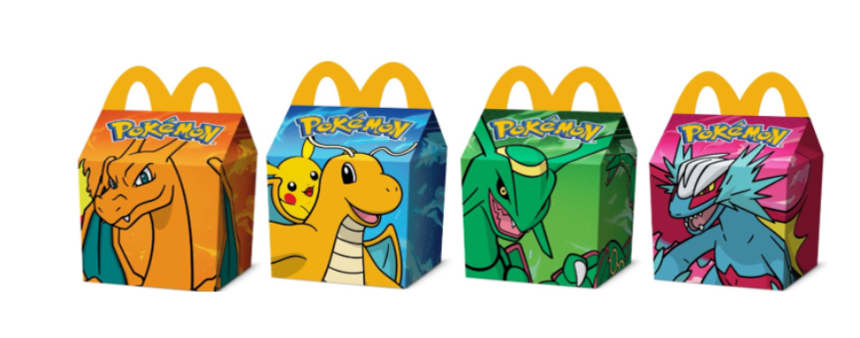 The four Pokémon-inspired Happy Meal boxes at McDonald’s