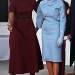 First lady Michelle Obama (L), greets Melania Trump after she and her husband president-elect Donald Trump arrived at the White House on January 20, 2017