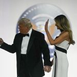 Trump was wearing a classic tuxedo while his wife was wearing a custom-made dress by her regular designer and stylist