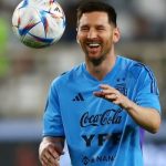 Argentinas Lionel Messi during training, Al Nahyan Stadium, Abu Dhabi, UAE, November 14, 2022. — Reuters