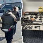 Arrested gun running migrant and an arsenal of guns