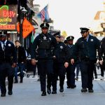 Authorities patrol Bourbon Street as it is reopened in New Orleans, Louisiana