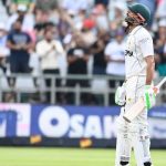 Shan Masood celebrates after scoring a century during the second Test match between South Africa and Pakistan at Newlands stadium in Cape Town on January 5, 2025. — AFP