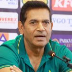 Pakistans cricket head coach Aaqib Javed speaks during a press conference at the Multan Cricket Stadium in Multan on January 24, 2025. — AFP