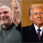 Pennsylvania Senator John Fetterman (left) and President Donald Trump