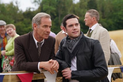 Tom Brittney and Robson Green as Will Davenport and Geordie Keating in Grantchester