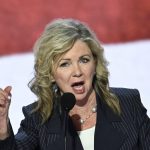 US Senator Marsha Blackburn, Republican of Tennessee, speaks during the first day of the 2024 Republican National Convention at the Fiserv Forum in Milwaukee, Wisconsin, July 15, 2024.