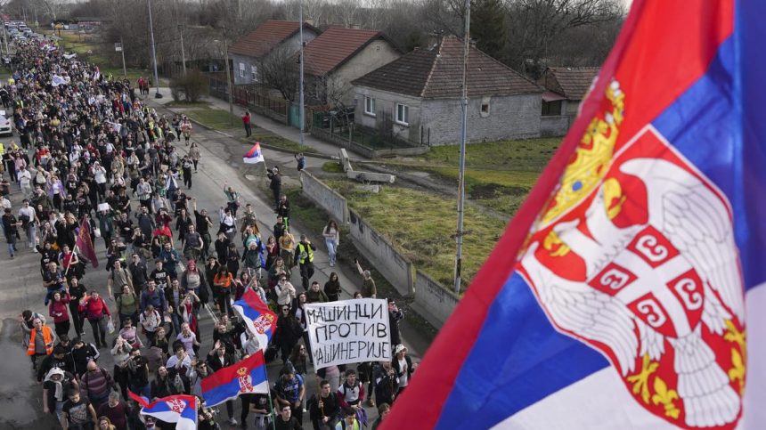 student protesters in serbia