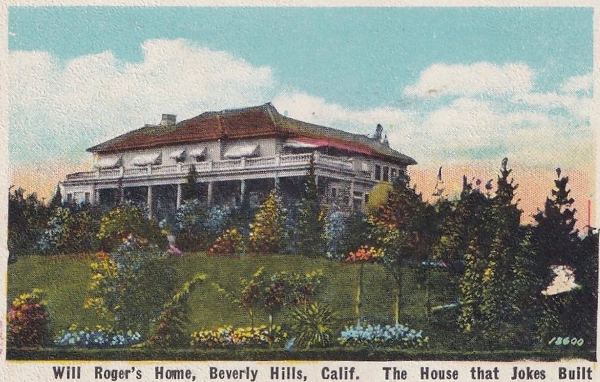 Vintage souvenir postcard published in circa 1921 from the Homes of Movie Stars Scenic Colored Miniatures series...