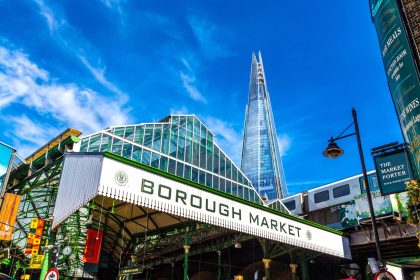 Image may contain Architecture Building Tower Landmark The Shard Railway Train Transportation and Vehicle