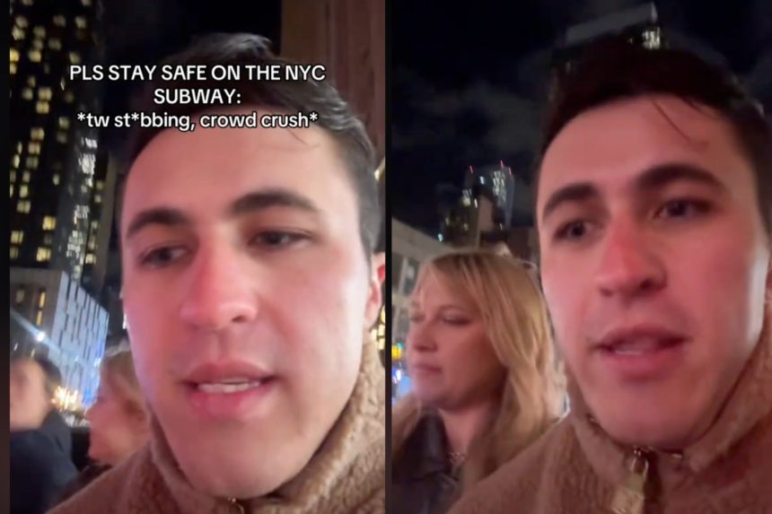 ‘The subway — please stay safe. Just please stay safe,’ Olsen told his followers