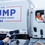 Donald Trump in garbage truck