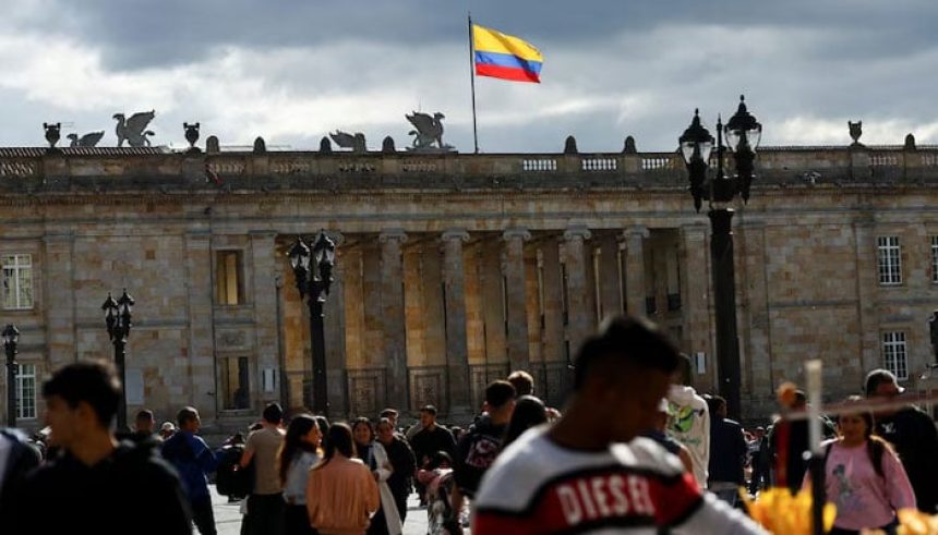 People walk at Plaza Bolivar on the day US President Donald Trump announced to impose tariffs and sanctions, in Bogota, Colombia on January 26, 2025. — Reuters