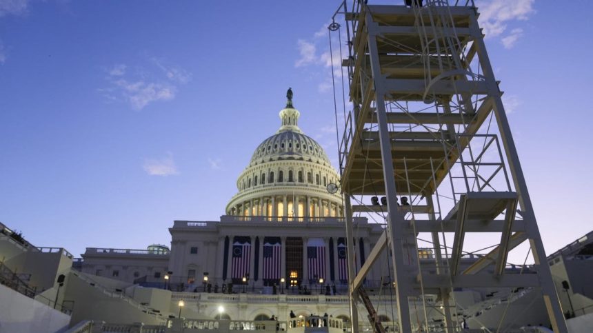 A general view of the rehearsal for President-elect Trump's inauguration.