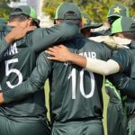 Pakistan U-19 team members huddle during a match. — PCB/File