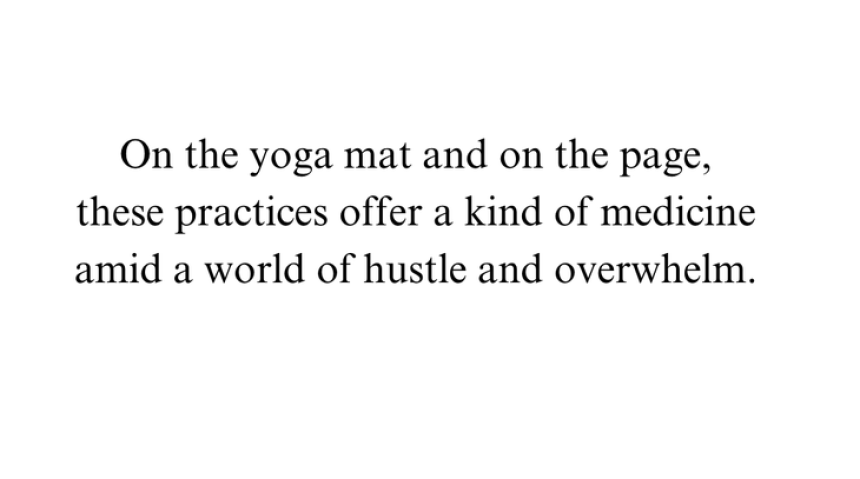 Text on a background related to yoga and poetry