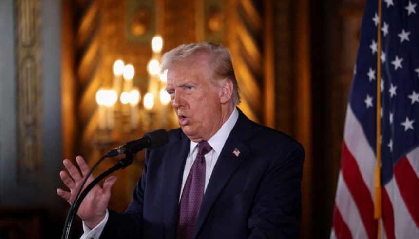 US President-elect Donald Trump makes remarks at Mar-a-Lago in Palm Beach, Florida, US January 7, 2025. — Reuters