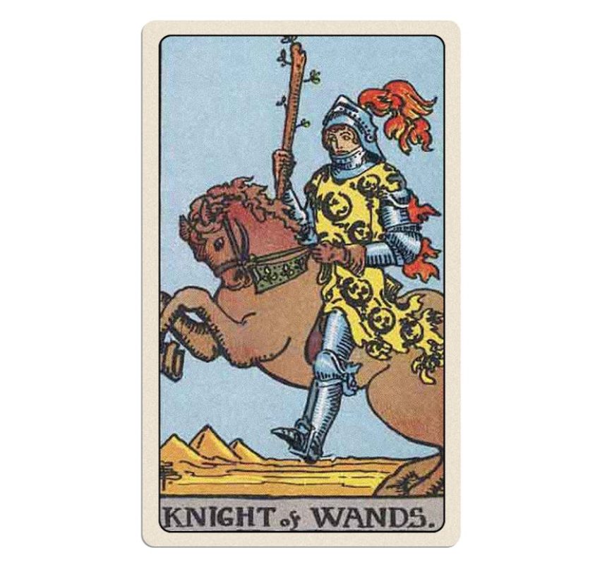 Your tarot card for January 9, 2025 is the Knight of Wands.