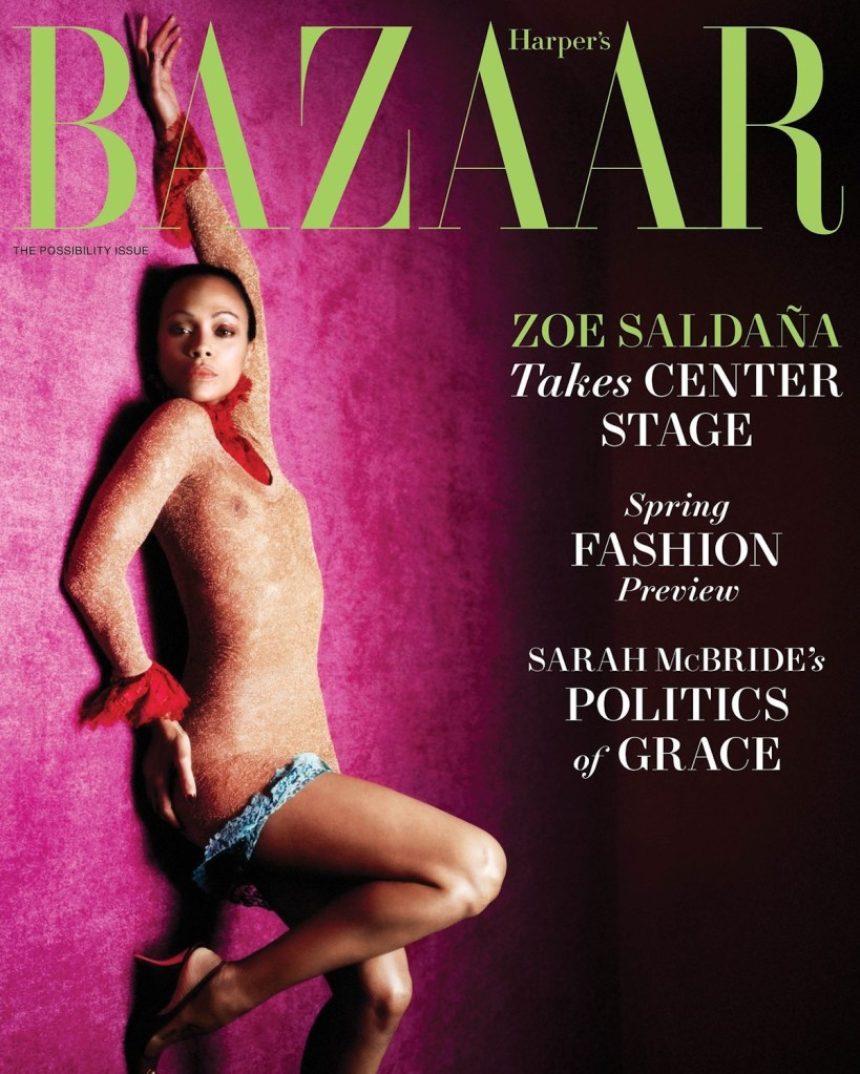 US Harper’s Bazaar February 2025 : Zoe Saldaña by Larissa Hofman