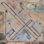 Marana Regional Airport in Marana, Arizona, northwest of Tucson, is seen from above.