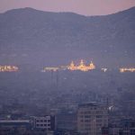 This picture taken on February 4, 2025 shows a general view of an illuminated wedding hall, at night in Kabul, Afghanistan. — AFP