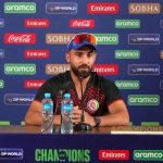 Afghanistan captain Hashmatullah Shahidi speaks at a press conference at the National Bank Stadium in Karachi on February 20, 2025. — ICC