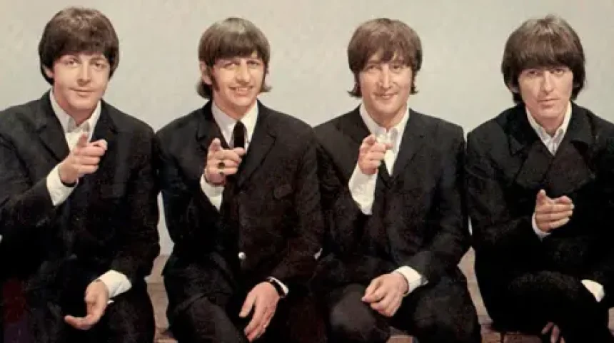 Getty Images The Beatles pictured at the BBC in 1966 (L-R): Paul McCartney, Ringo Starr, John Lennon and George Harrison