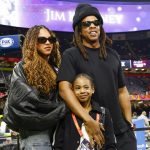 Jay-Z took his daughters Blue Ivy and Rumi to the Super Bowl