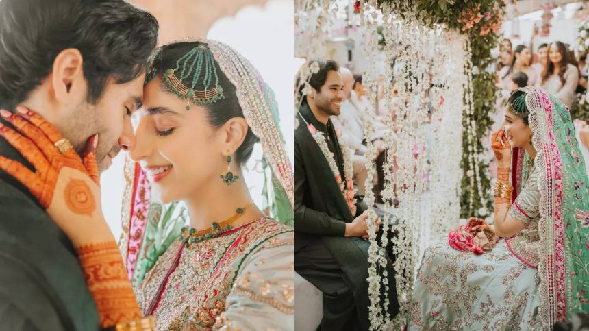 Breathtakingly stylish wedding pictures of Pakistani actors Mawra Hocane and Ameer Gilani