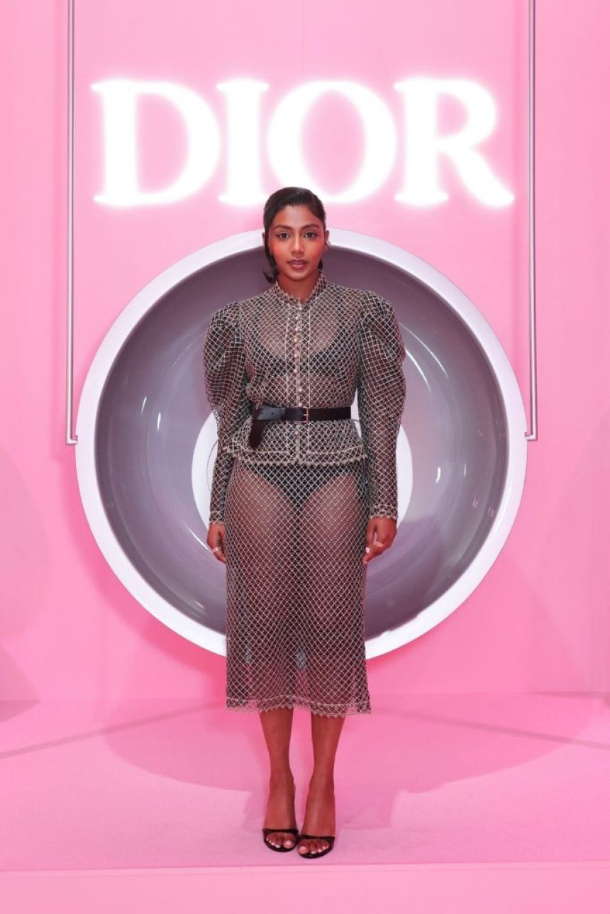 Charithra Chandran attends the Inside Lip Glow party by Dior Beauty on January 30, 2025 in London, England.