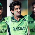 (Left to right) Pakistani pacers Shaheen Shah Afridi, Naseem Shah and Haris Rauf. — Reuters/Facebook/@PakistanCricketBoard/File