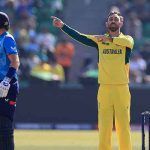 Players from the Australian and English team during the fourth group stage ICC Champions Trophy match. — Reuters