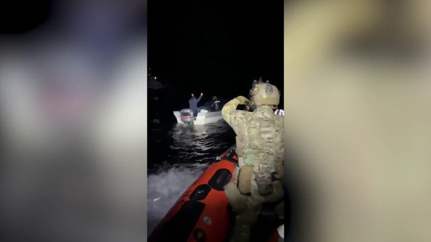 Coast Guard video of migrants on a boat