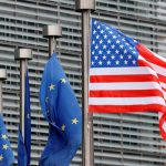 US and European Union flags are pictured at the European Commission headquarters in Brussels, Belgium. — Reuters/File