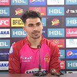 Islamabad United batter Rahmanullah Gurbaz talking to media on February 23, 2023. — Screengrab/Youtube@PakistanSuperLeagueOfficial