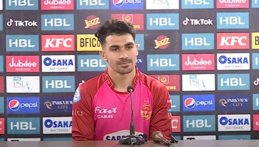 Islamabad United batter Rahmanullah Gurbaz talking to media on February 23, 2023. — Screengrab/Youtube@PakistanSuperLeagueOfficial